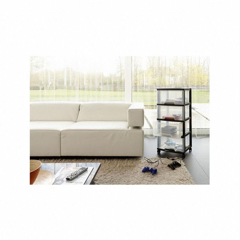 Regał plastikowy Curver 4x20L czarny transparentny 214756