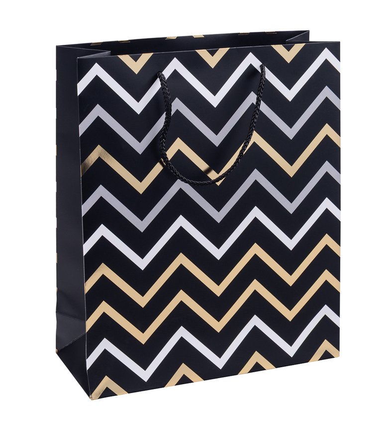 Torebka na prezenty DONAU HOME laminowana 25x30x10cm całoroczna sznurek mix wzorów