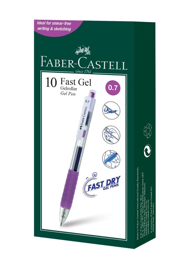 Długopis Automatyczny Żelowy Fast Gel   0,7 Mm Liliowy Faber-Castell
