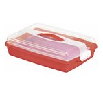 Curver 172568 duży prostokątny pojemnik na ciasto czerwony