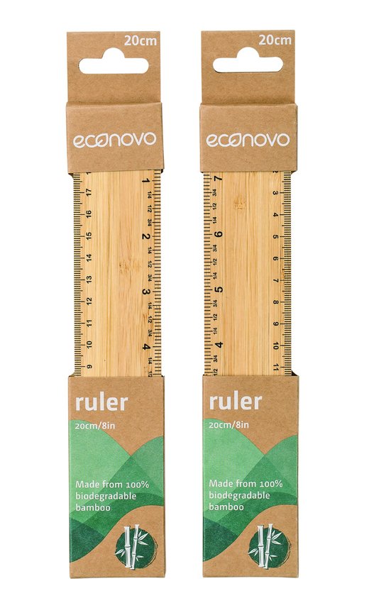 Linijka ECONOVO 20cm 100% z biodegradowalnego bambusa naturalny