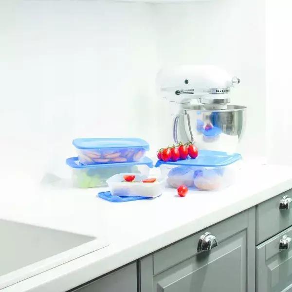 Kwadratowy pojemnik Curver Fresh&Go 1,7L niebieski transparentny