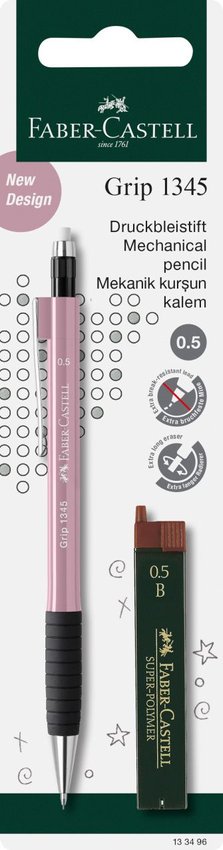 Ołówek Aut. Grip 1345 + 12 Wkładów Grafitowych 0.5 Mm B Faber-Castell