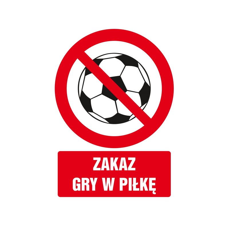 Znak TDC Zakaz Gry W Piłkę  /TDC