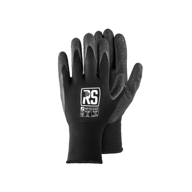 Rękawice Dziane RS Safe Tec Black Rozm. 9 Czarne   /RS-Schutz