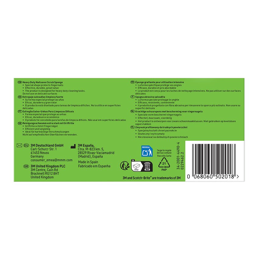 Zmywak kuchenny SCOTCH BRITE Basic profilowany 3 szt., żółto-zielony