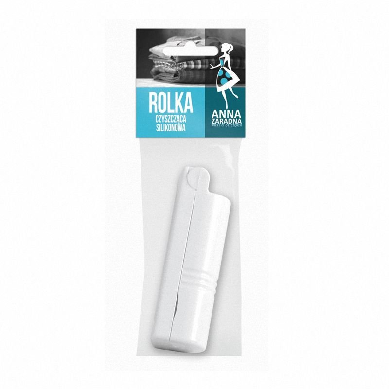 Silikonowa rolka czyszcząca ANNA ZARADNA 1 szt. niebieski silikon biała rączka i obudowa