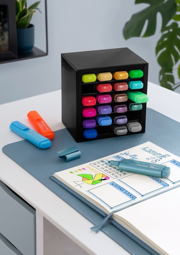 Zestaw Zakreślaczy 1546 24 Kol.Kartonowyprezenter Na Biurko Faber-Castell