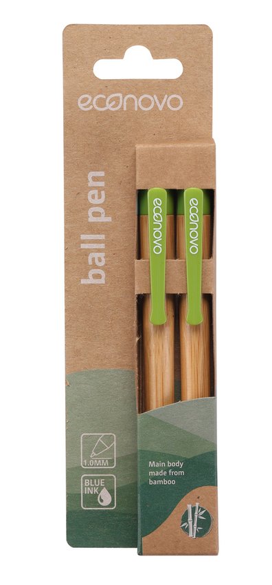 Długopis ECONOVO obudowa 100% z biodegradowalnego bambusa 10 mm 2 szt., naturalny