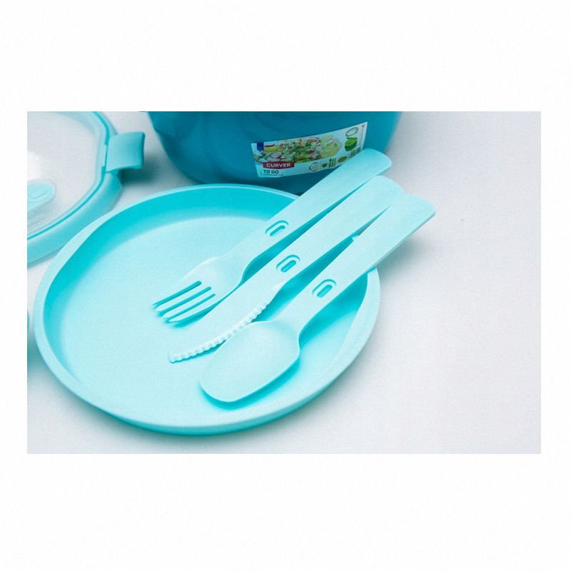 Curver Smart To Go Lunch Kit okrągły pojemnik 1,6L niebieski