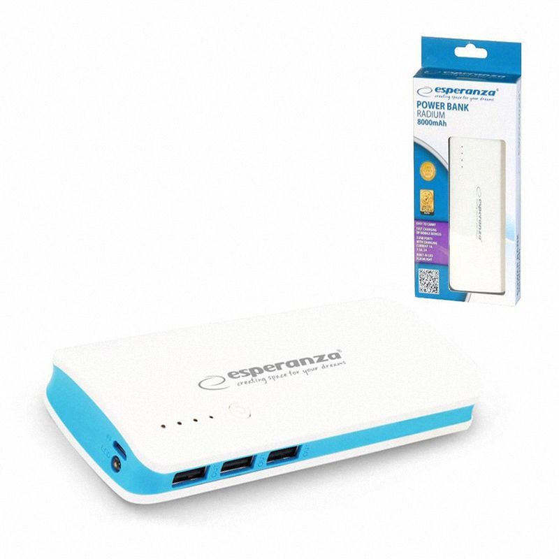 Power Bank 8000MAH Biało-Niebieski /Esperanza