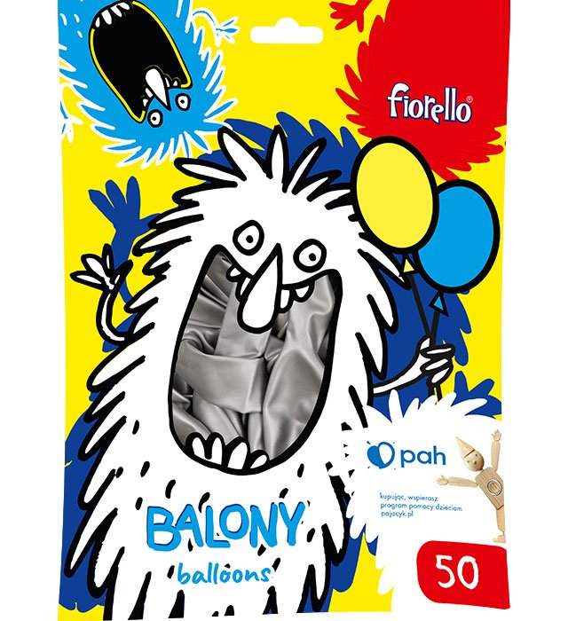 Balony Metalik 10 A'50 Srebrny /Fiorello