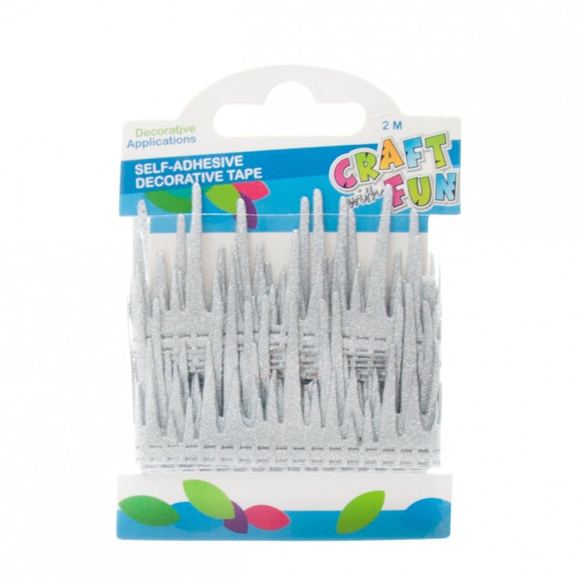 Taśma dekoracyjna samoprzylepna Sopla 2 m srebrna /Craft With Fun 463492