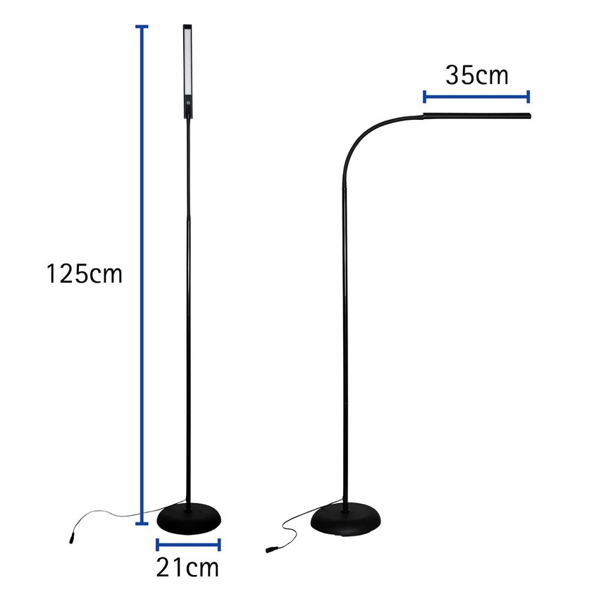 Lampa Podłogowa Led Maulpirro, Możliwość Regulacji Światła, Czarna