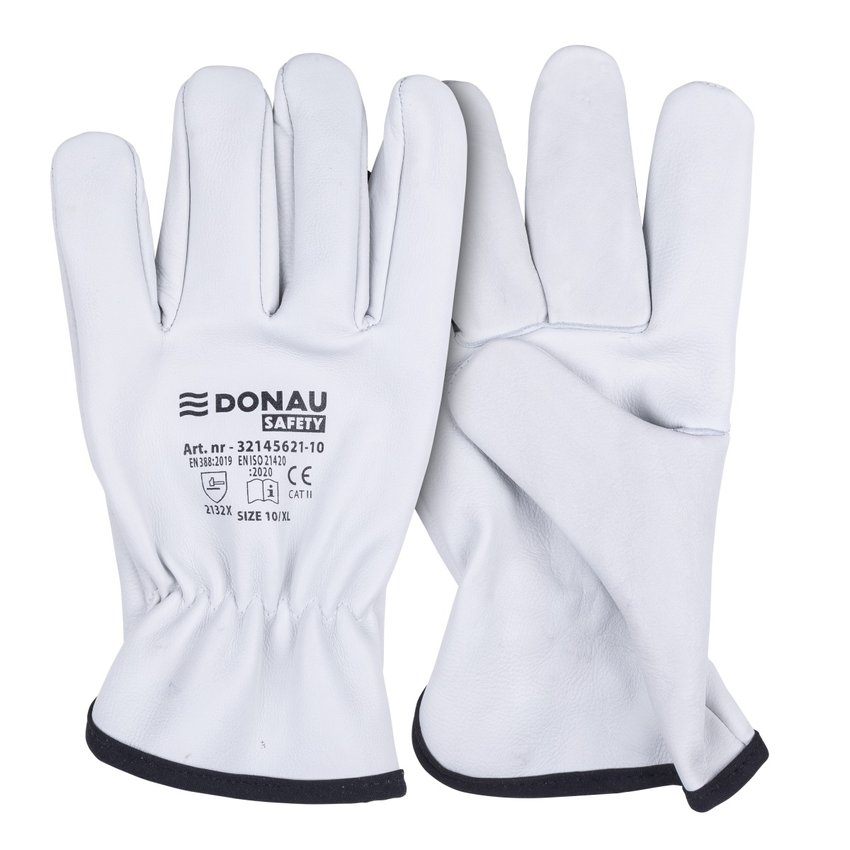 Rękawice robocze DONAU SAFETY DS-DRIVCOW driver skóra bydlęca rozm. 10/XL białe