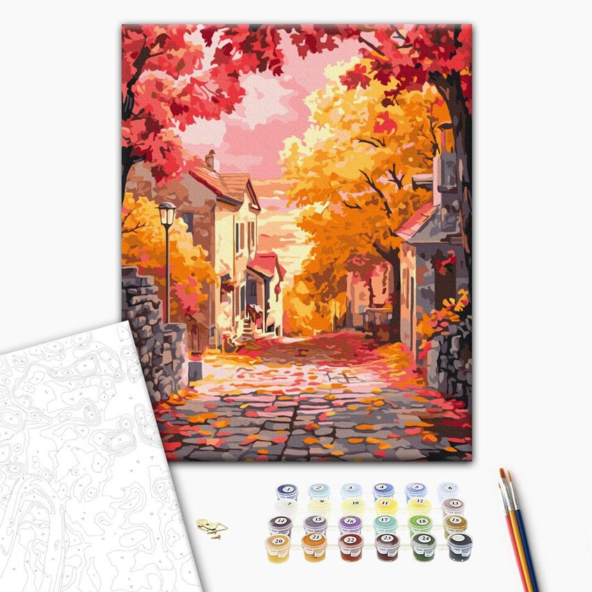 Malowanie po numerach BRUSHME 40x50 cm jesienny zachód słońca 1 szt., w pudełku