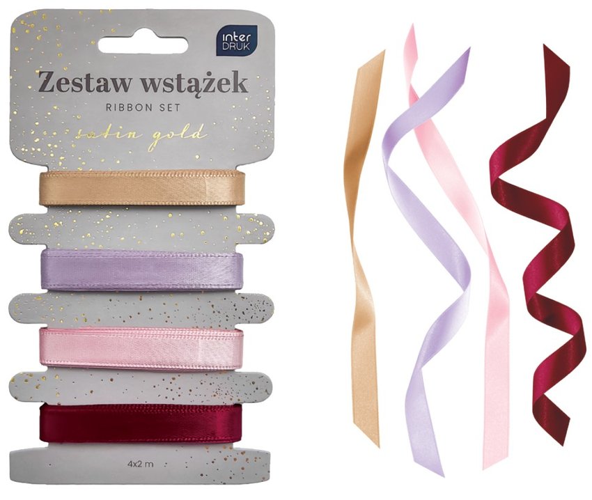Zestaw Wstążek 4x2m Mix Satin Gold /Interdruk
