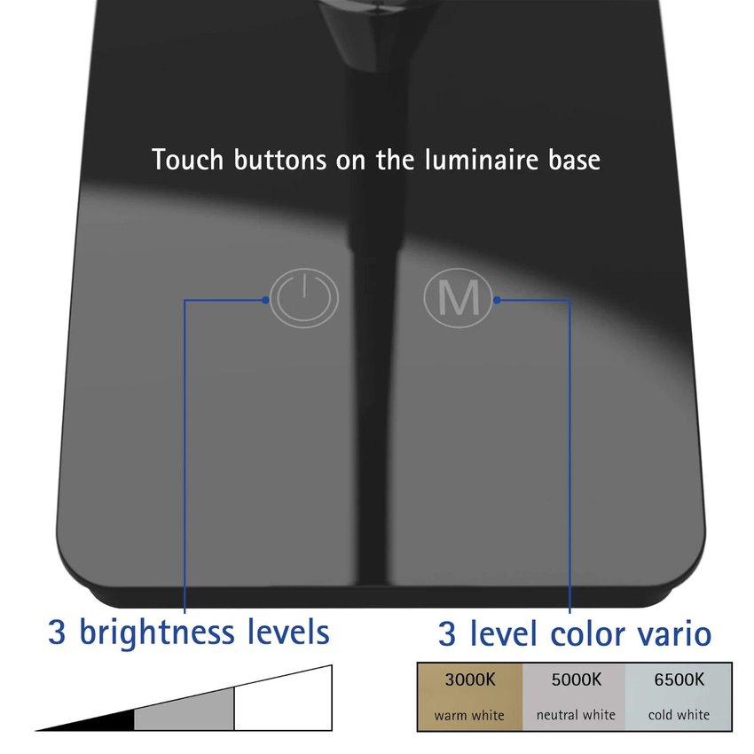 Lampa Biurkowa Led Maulpearly, Możliwość Regulacji Światła Czarna