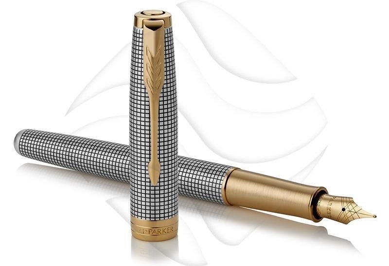 Parker Pióro Wieczne Sonnet Premium Chiselled Srebrne GT(18K) FP (M) [1931490]