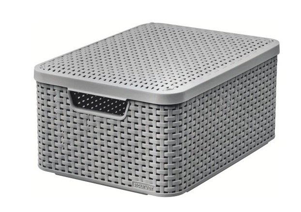 Curver kosz Style M z pokrywą jasno szary 253004