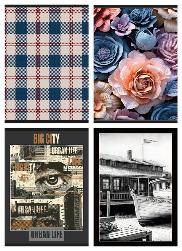 Zeszyt szkolny GIMBOO A5 w kratkę 80 kart., 70gsm mix wzorów