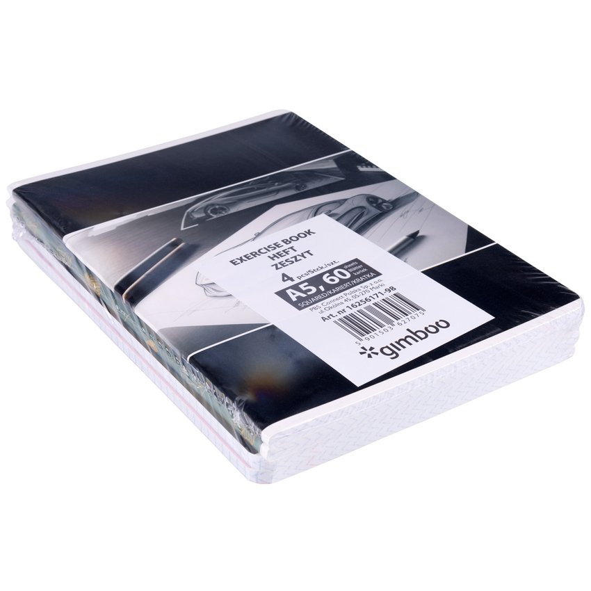 Zeszyt szkolny GIMBOO A5 w kratkę 60 kart., 70gsm mix wzorów