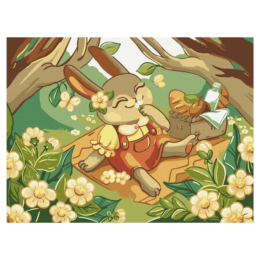 Malowanie po numerach BRUSHME 30x40 cm kids zajączki na pikniku 1 szt.