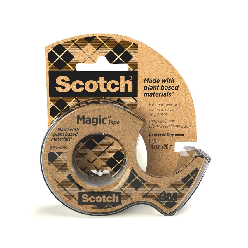 Taśma biurowa ekologiczna SCOTCH® Magic™ (9-1920D), matowa z dyspenserem 19mm 20m