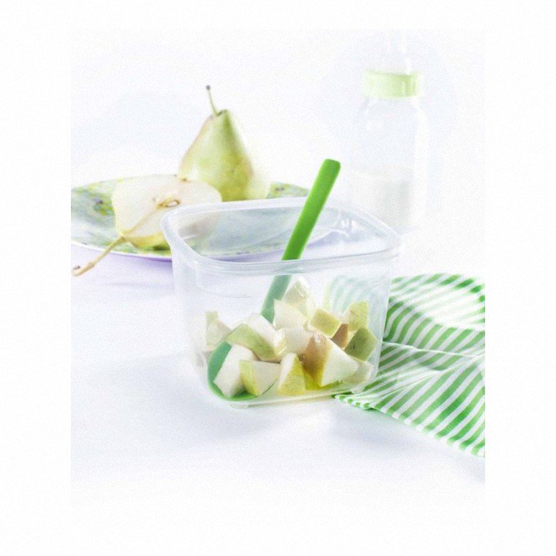 Curver Fresh&Go zestaw 4 pojemników kwadratowych 0,45L transparentne mix