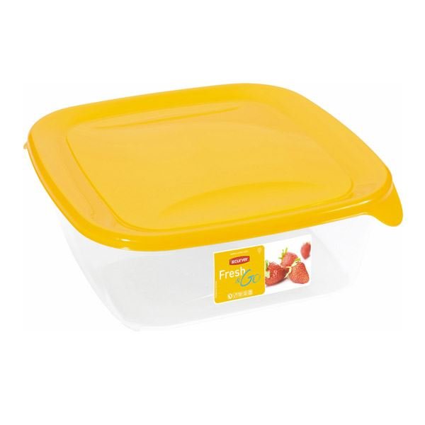 Curver Fresh&Go pojemnik kwadratowy 1,7L żółty transparentny