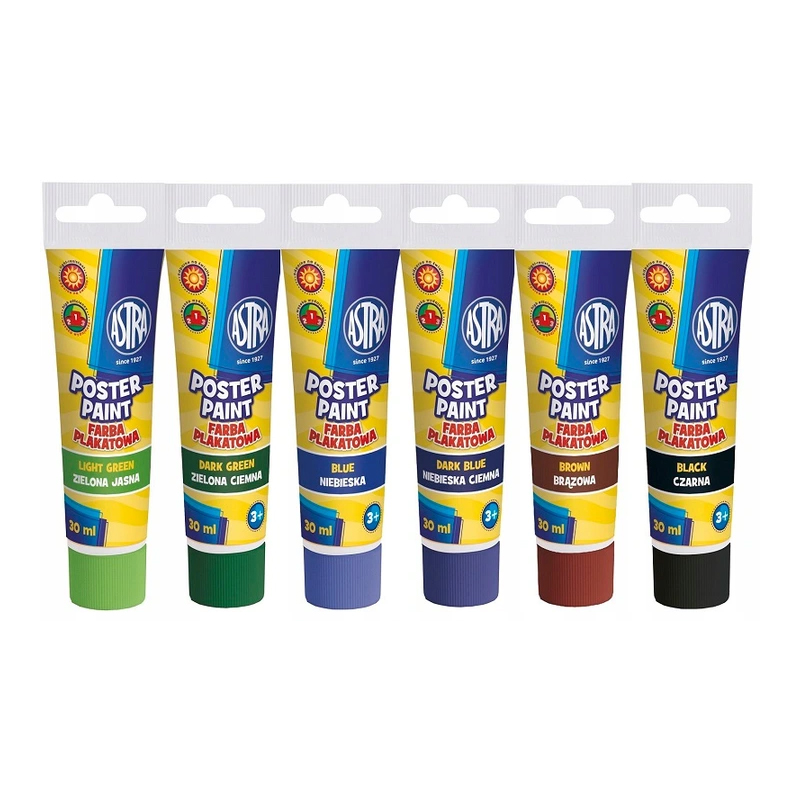 Farby Plakatowe 12 kol. 30ml Tubki  / Astra 83110901