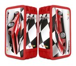 Piórnik szkolny GIMBOO z wyposażeniem 3 komory wyścigi czerwony