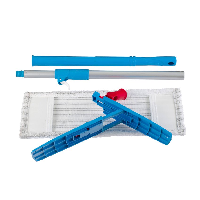 Zestaw Mop Płaski 40cm Kieszeniowy + Stelaż + Kij Teleskopowy /Emerson