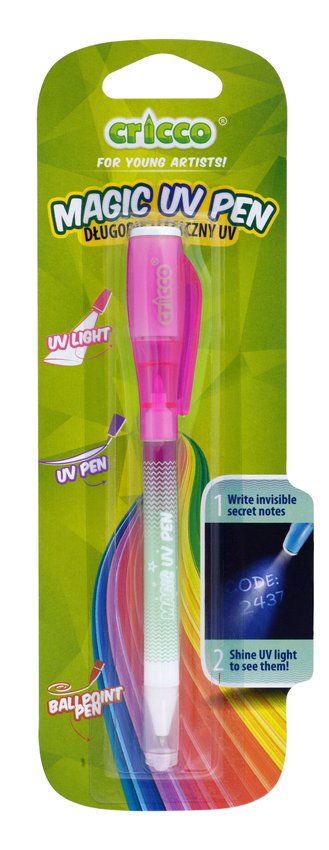 Długopis Magiczny Cricco Invisible Uv 1 Szt. Blister Mix Kolorów