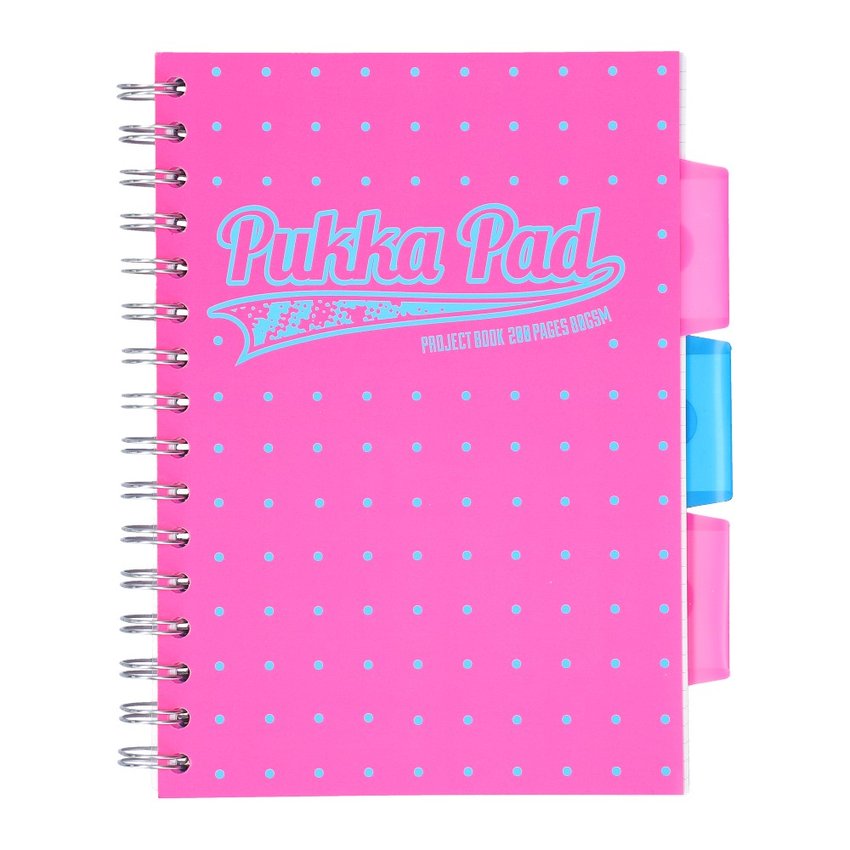 Kołozeszyt A5 200K Kr Project Book Neon Dots Różowy /Pukka Pad 8472-NEO