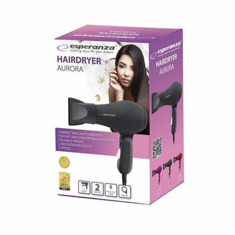 Suszarka do Włosów 750W Aurora Czarna Esperanza