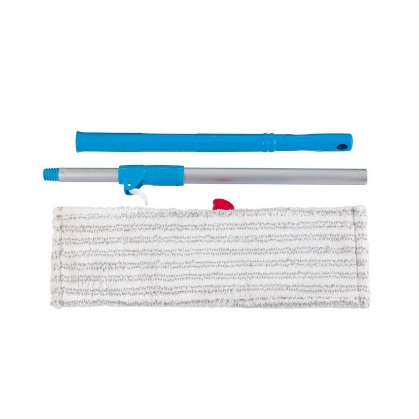 Zestaw Mop Płaski 40cm Kieszeniowy + Stelaż + Kij Teleskopowy /Emerson