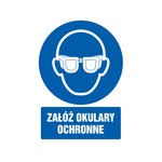 Znak TDC Załóż Okulary Ochronne  /TDC