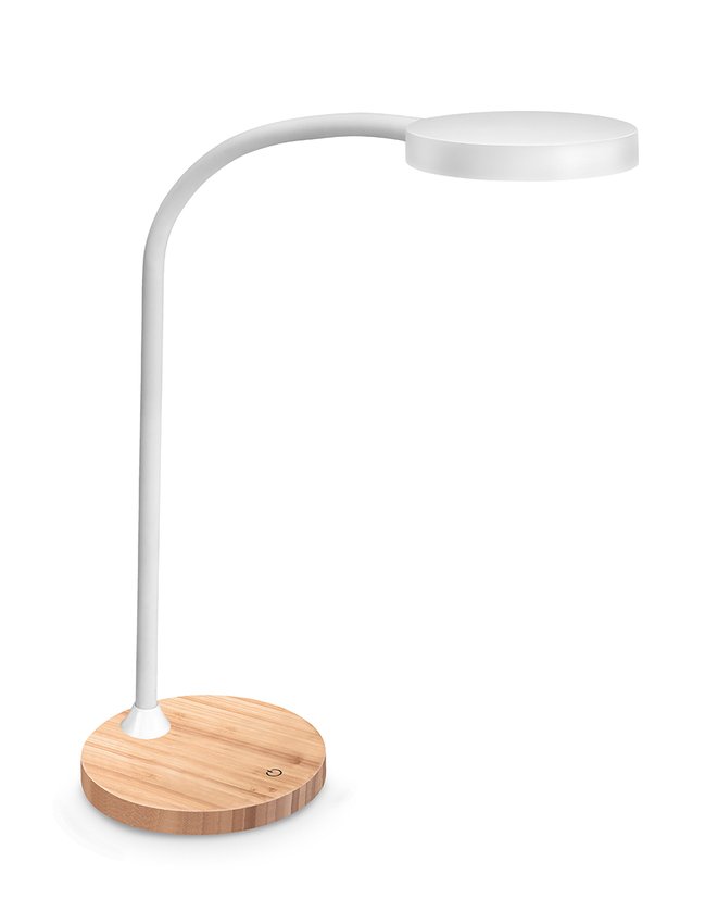 Lampka na biurko CEP CLED-0290 Flex biały z el. drewna