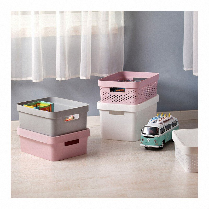 Curver Infinity pojemnik ażurowy 4.5L z pokrywką różowy