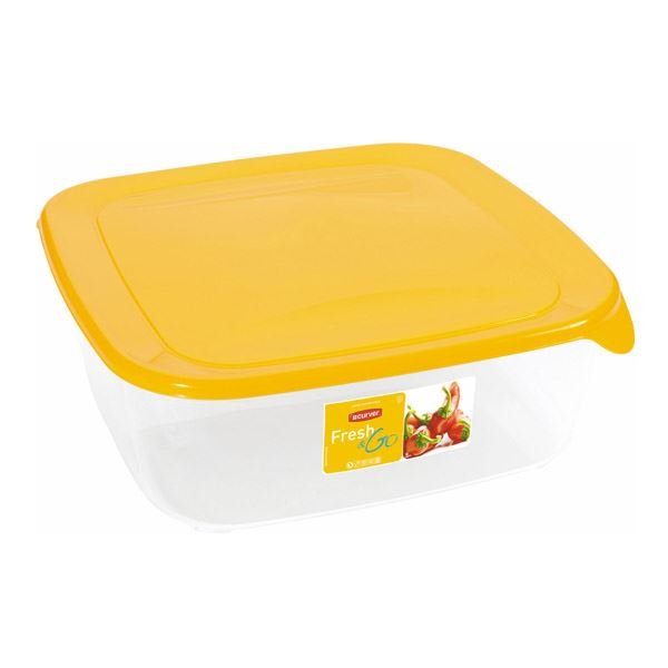 Kwadratowy pojemnik na żywność Fresh&Go 2,9L żółty Curver