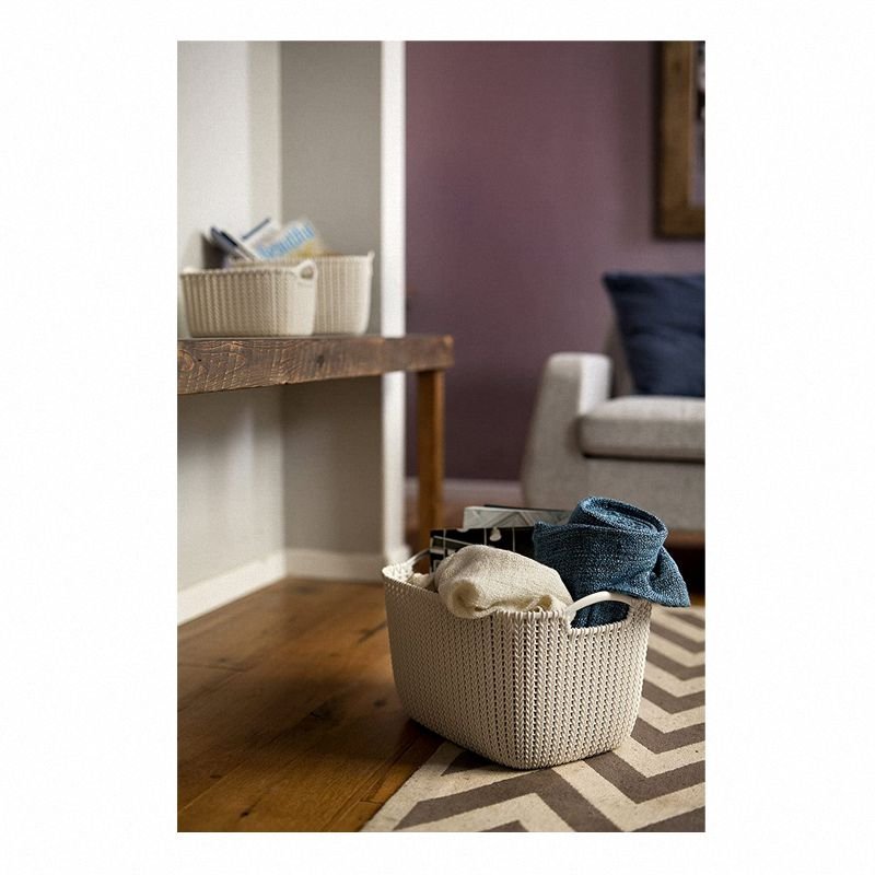 Koszyk prostokątny Curver Knit S kremowy model 226391