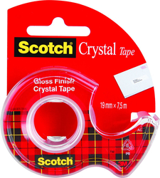 Taśma Samop. Scotch 19x7,5 Crystal Obcinacz /3M