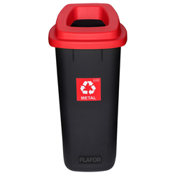 Kosz na Śmieci SORT BIN 90L Czerwony Metal/ Plafor