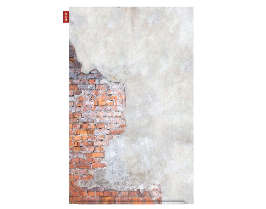 Tablica Szklana Memobe, Magnetyczna, Z Nadrukiem Cegły, Pionowa, Półka, 40X60 Cm
