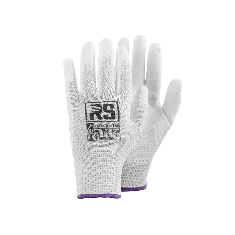 Rękawice Esd RS Conductor Dziane Rozm.7 Szare   /RS-Schutz