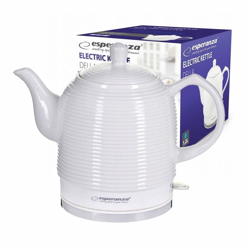 Czajnik Elektryczny Ceramiczny Della 1.2L Biały /Esperanza EKK007