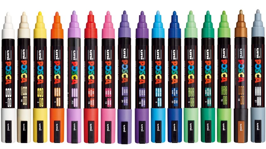 Zestaw 16 markerów plakatowych Uni Posca PC-5M