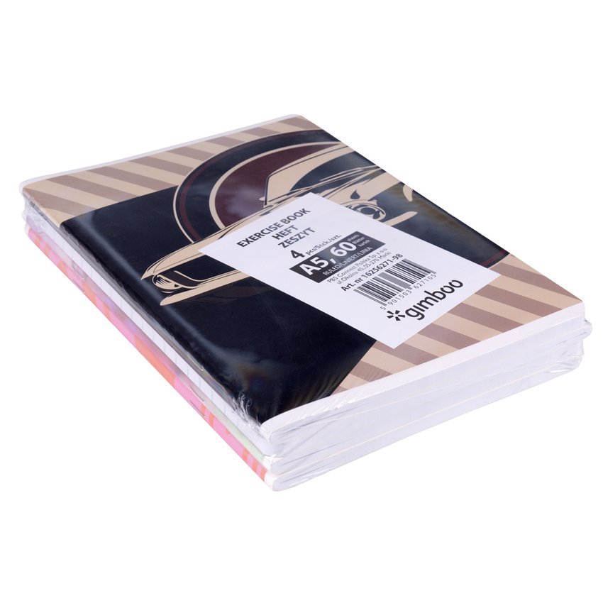 Zeszyt szkolny GIMBOO A5 w linie 60 kart., 70gsm mix wzorów