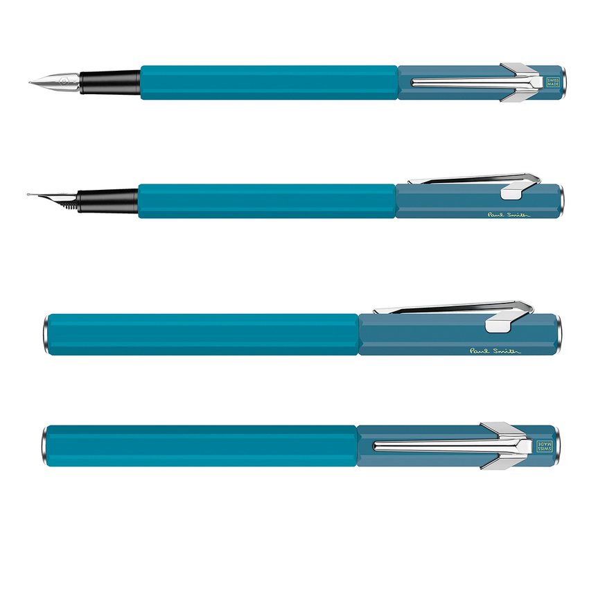 Pióro wieczne CARAN D'ACHE 849 Paul Smith Ed4 w pudełku Cyan/Steel F